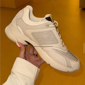 Designer Fendi cloth low rise sneakers